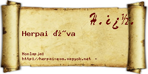 Herpai Éva névjegykártya